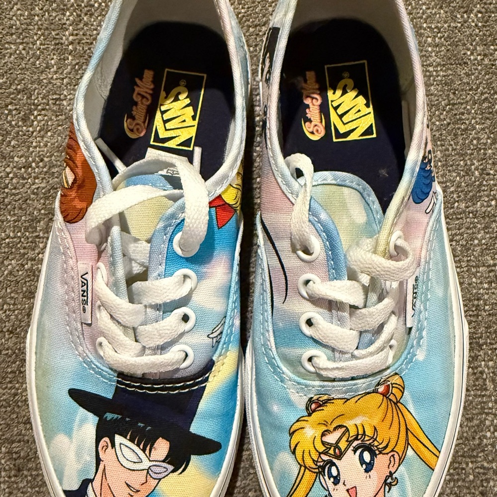 Vans Sailor Moon Kids Cartoon Character Sneakers - Blue and White